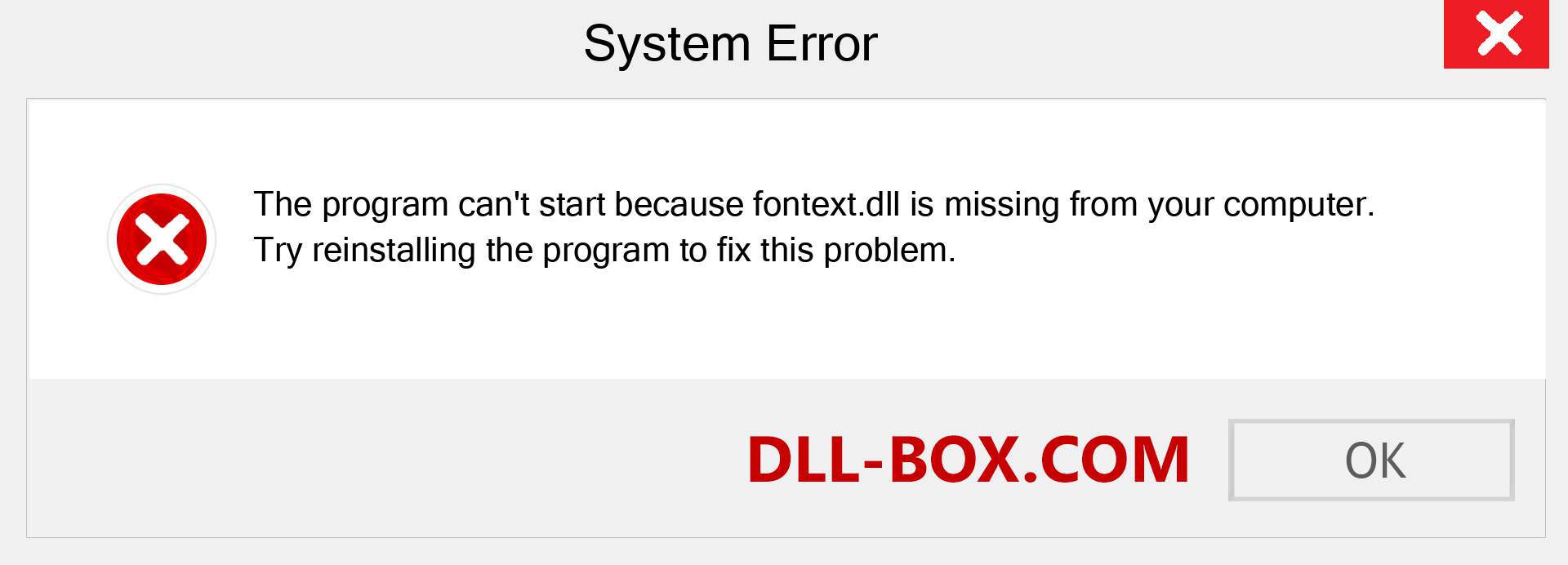  fontext.dll file is missing?. Download for Windows 7, 8, 10 - Fix  fontext dll Missing Error on Windows, photos, images